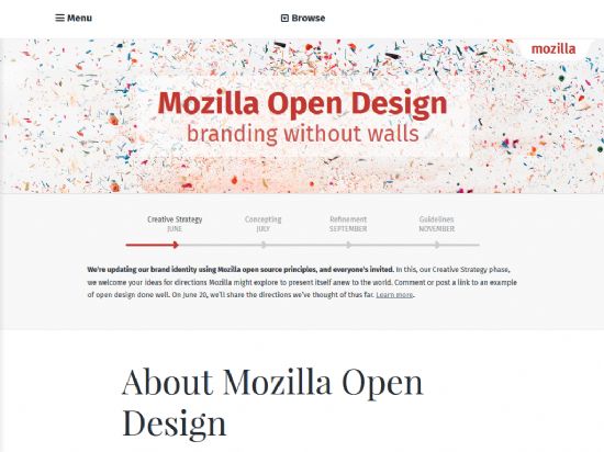 모질라 공식 블로그에 공지된 모질라 오픈 디자인 프로젝트 안내.