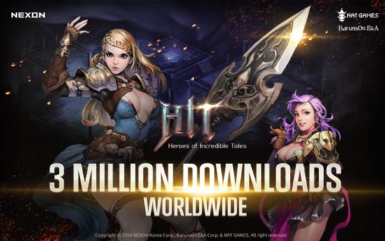 넥슨, 모바일RPG '히트' 글로벌 버전 300만 다운