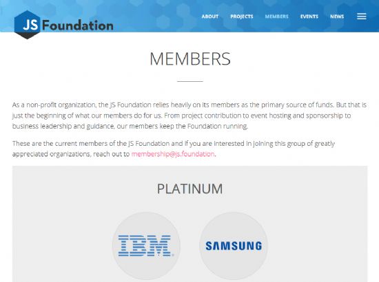 JS재단 플래티넘 후원사 명단에 IBM과 삼성이 이름을 올렸다.