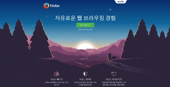 파이어폭스 홈페이지.