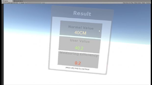 VR 리햅에서 NPC TEST 프로그램을 이용한 후 훈련 결과를 보여주는 화면.(사진=그루크리에이티브랩)
