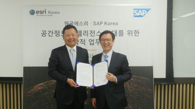 SAP 코리아-한국에스리, 공간 정보 활용 협력 강화