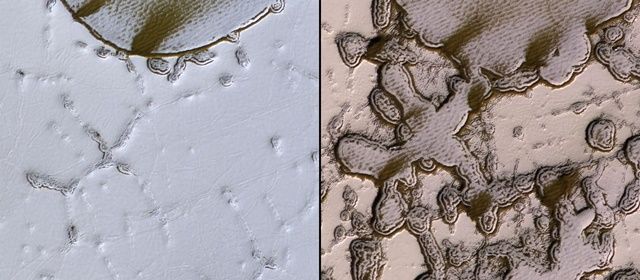 화성 남극에 있던 지표면 얼음 사라져...왜?