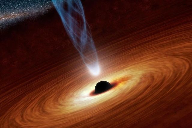 초거대 블랙홀의 모습을 담은 렌더링 이미지. 10일 실제 블래홀 사진이 공개되면 우리가 알고 있는 블랙홀의 모습이 바뀔 수 있다. (사진=NASA)