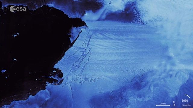 남극 빙하가 녹는다…ESA, 우주서 찍은 영상 공개