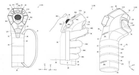 소니인터렉티브 엔터테인먼트가 공개한 VR 컨트롤러 특허 이미지.