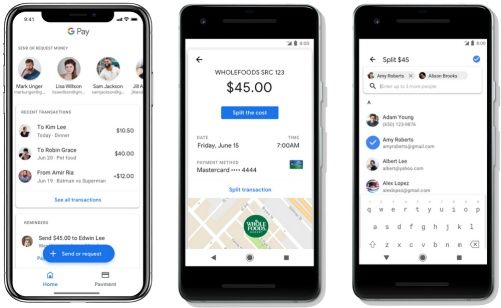 전자결제 앱 구글 페이에 개인간 송금과 모바일 티켓 관리 기능이 추가됐다. (사진=구글)