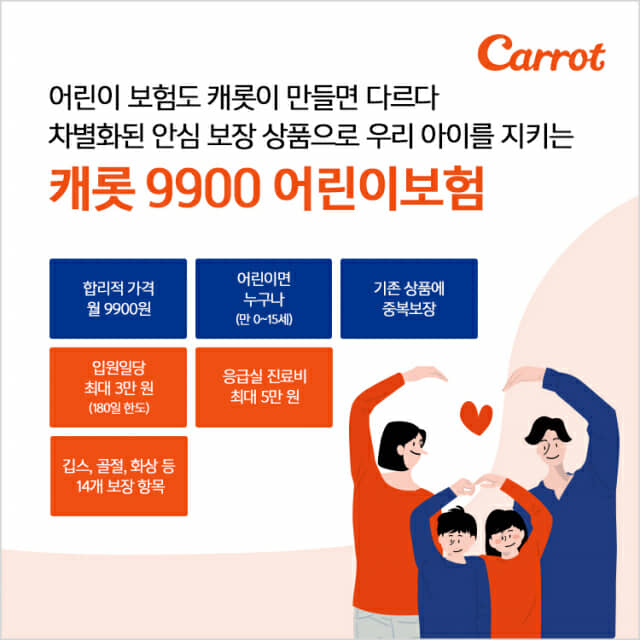 캐롯손보, '캐롯 9900 어린이보험' 출시