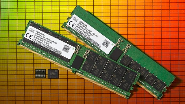 SK하이닉스 2세대 10nm급 DDR5 메모리를 탑재한 32/64GB금 모듈. (사진=SK하이닉스)