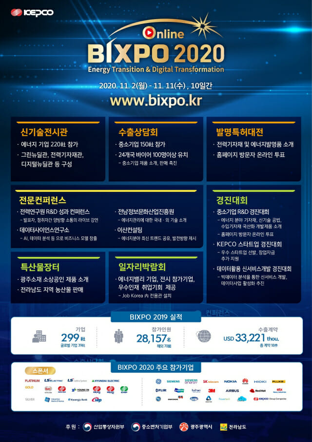 한전, 다음 달 2~11일 'BIXPO 2020' 온라인 개최