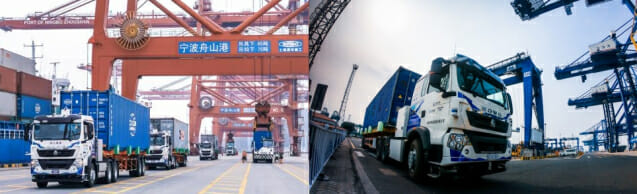 中 트렁크, 톈진·닝보 항구에 무인 트럭 공급