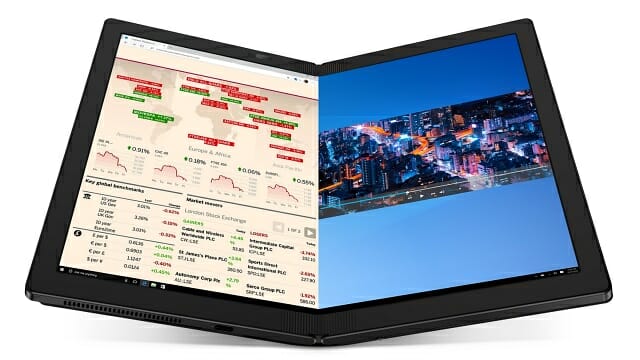 13.3인치 플렉서블 OLED 디스플레이를 탑재한 씽크패드 X1 폴드. (사진=레노버)