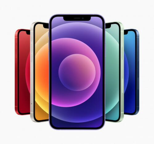아이폰12와 아이폰12미니는 보라색 색상이 추가돼 총 6가지 색상으로 출시된다. (사진=애플)