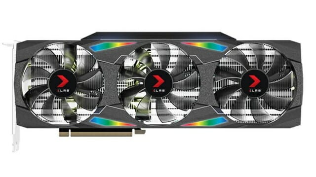 PNY 지포스 RTX 3070 Ti 8GB XLR8 게이밍 업라이징 에픽-X RGB 트리플팬. (사진=한미마이크로닉스)
