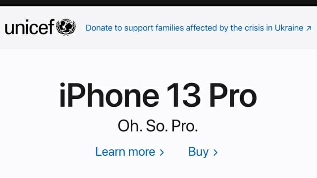 애플, 미국 웹사이트에 우크라이나 기부 기능 추가