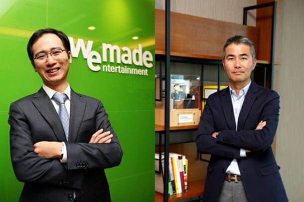 박관호 위메이드 의장(좌)과 장현국 대표.