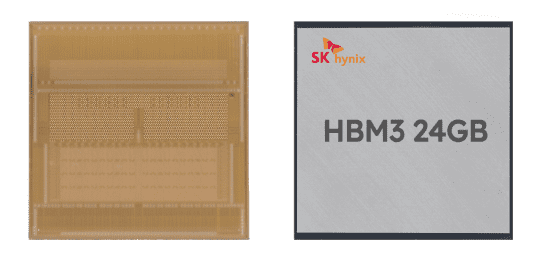 SK하이닉스가 개발한 24GB 용량 고대역폭메모리(HBM)3(사진=SK하이닉스)