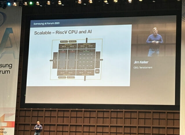 짐 켈러 텐스토렌트 CEO가 7일 '삼성 AI 포럼'에서 리스크파이브(RISC-V) 기반의 차세대 AI를 개발하고 있다고 밝혔다.(사진=지디넷코리아)