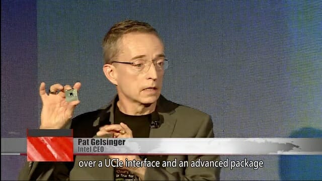 팻 겔싱어 CEO는 지난 7일 대만에서 UCIe 시제품 '파이크 크릭' 시제품을 공개했다. (사진=FTV)
