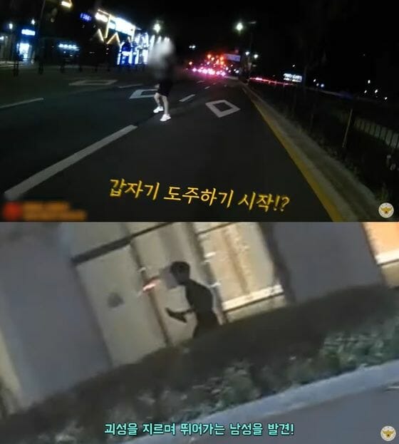 [영상] 괴성 지르며 도로 날뛴 男, 경찰 팔 물었다