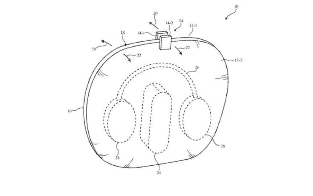 Le brevet de l'étui intelligent du casque d'Apple enregistré auprès de l'Office américain des brevets et des marques en 2022
