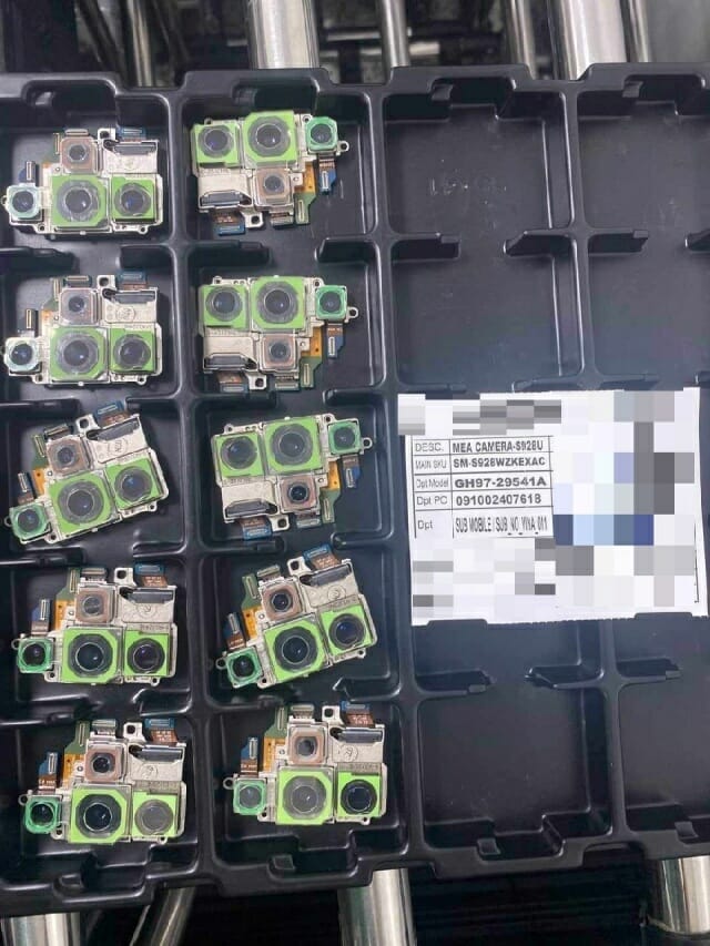10배 광학 줌 렌즈 배열이 빠진 갤럭시S24 울트라의 카메라 모듈 사진이 공개됐다. (사진=엑스 @chunvn8888)