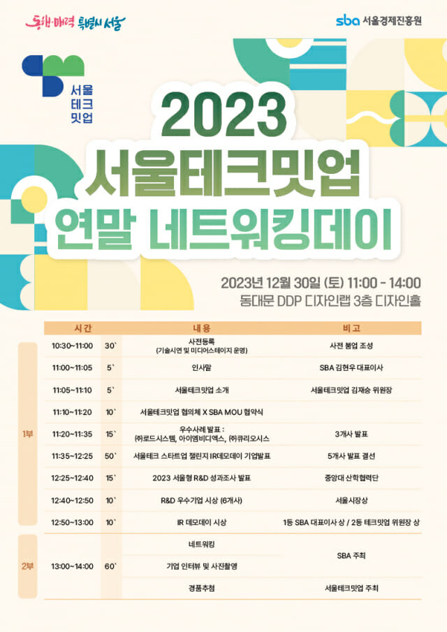 SBA, 서울콘 서울테크밋업 네트워킹데이 30일 개최
