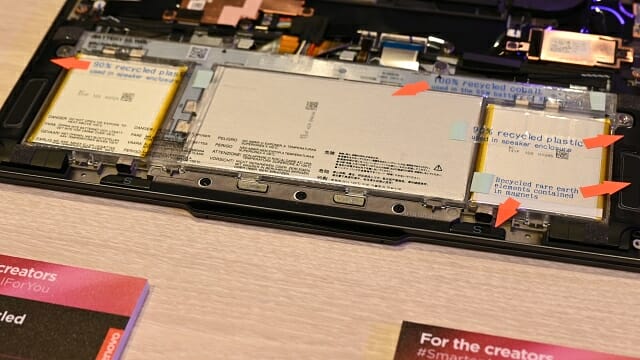 씽크패드 X9 14 1세대의 배터리에 포함된 코발트는 100% 재활용한 것이다. (사진=지디넷코리아)