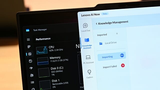 기존 작성한 문서 학습을 실행하자 CPU를 활용해 문서를 분석하고 내부 지식 저장소에 추가했다. (사진=지디넷코리아)