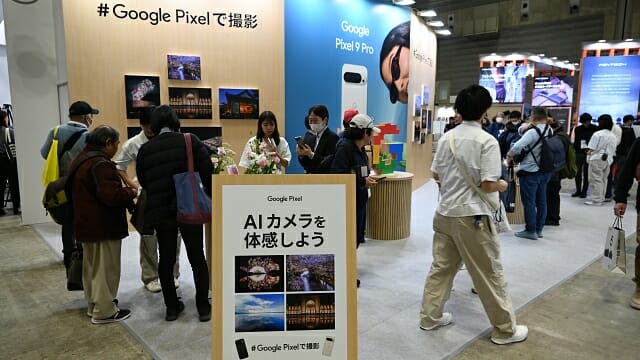 구글 픽셀 스마트폰의 AI 카메라 체험 코너. (사진=지디넷코리아)