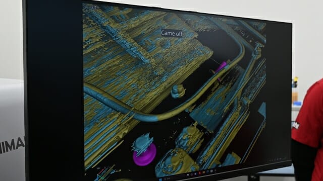 단층촬영으로 제품 내부 손상이 확인된 사례. (사진=지디넷코리아)