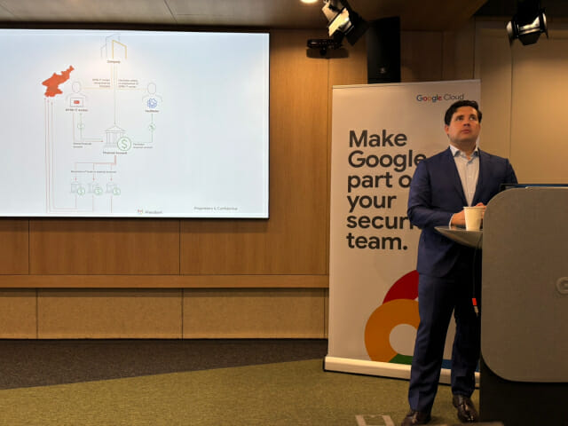 루크 맥나마라 구글클라우드 수석연구원이 19일 서울 강남구 구글클라우드 한국지사 사무실에서 열린 기자간담회에서 발표하고 있다.(사진=유혜진 기자)