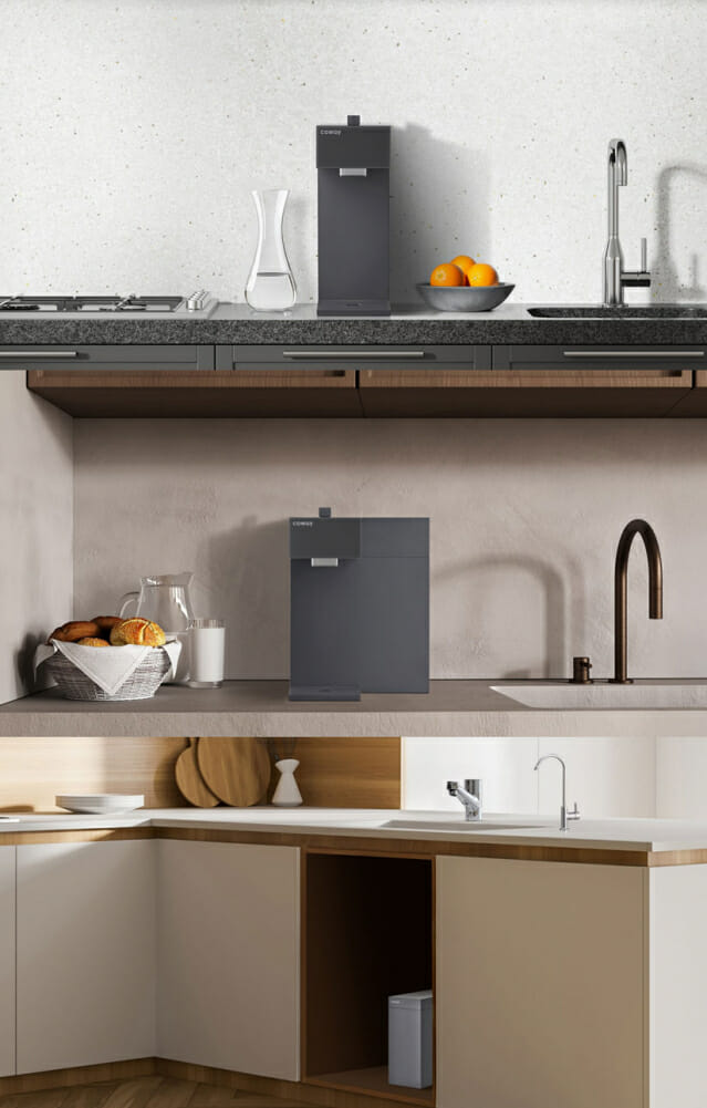 스위치 정수기 다크그레이 세로형·가로형·빌트인 (사진=코웨이)