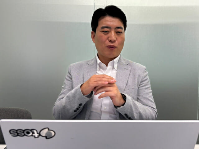 이창복 토스 개인정보보호책임자가 지디넷코리아와 인터뷰하고 있다.(사진=유혜진 기자)
