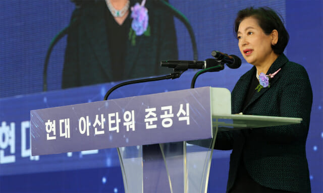현정은 현대그룹 회장이 21일 오후 현대엘리베이터 충주 본사에서 진행된