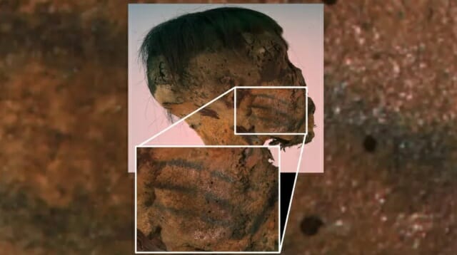 800년 전 미라서 얼굴 문신 확인…고고학자들 당혹