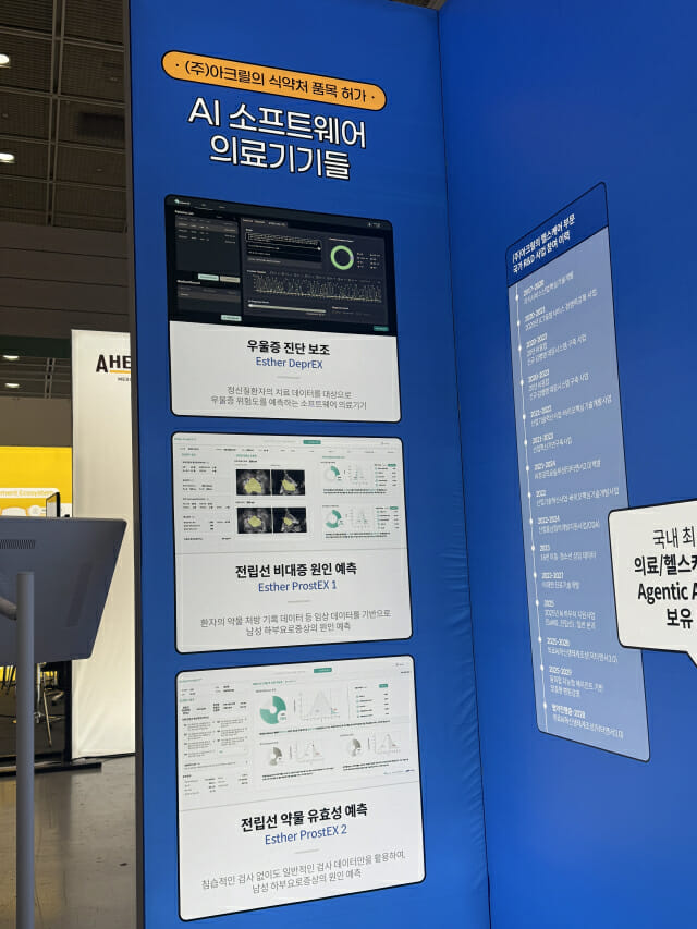 아크릴이 ‘KHF 2025’에서 선보이는 3가지 AI 소프트웨어 기반 의료기기.