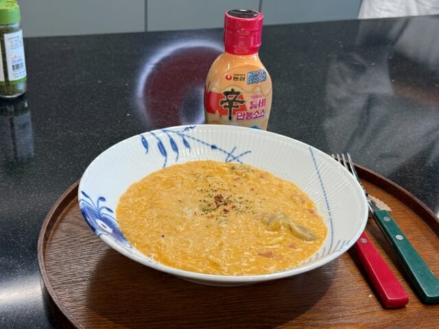 신라면 투움바 소스를 활용해 만든 리조또