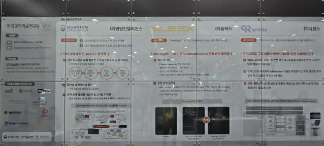 AI페스타 내 KIST의 지원을 받은 퀀텀인텔리전스와 슬릭스, 큐렌스 부스 포스터 모습.