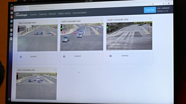 팬서레이크를 활용한 교통량 감지 솔루션 시연. (사진=지디넷코리아)