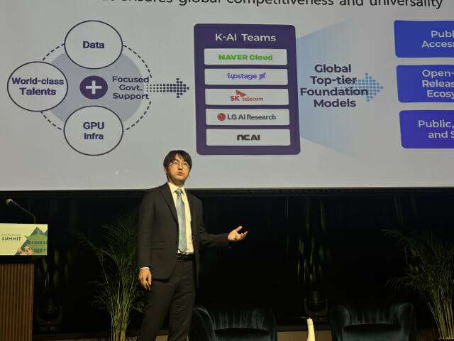 하정우 AI미래기획수석비서관이 발표하고 있다.