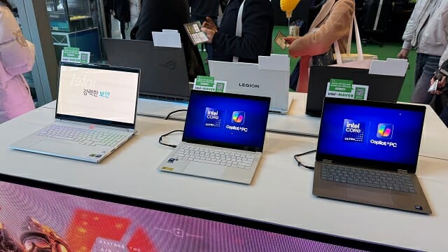 주요 제조사가 국내 시장에 출시한 인텔 코어 울트라 시리즈2 탑재 AI PC. (사진=지디넷코리아)