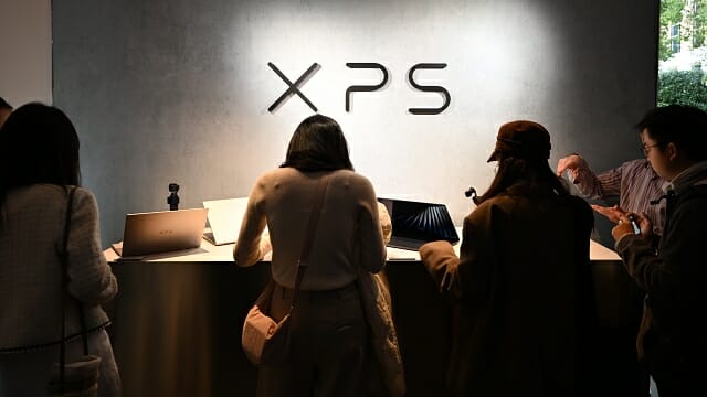 일반 소비자용 프리미엄 노트북 'XPS' 시리즈 전시 코너. (사진=지디넷코리아)