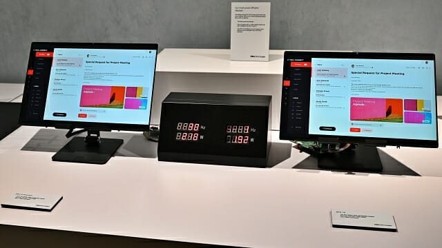 기존 2K LCD 패널과 1Hz 표시 가능한 2K LCD의 소모 전력 비교. (사진=지디넷코리아)