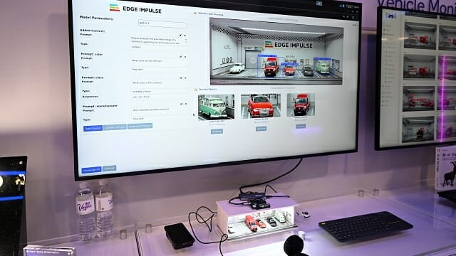 엣지 임펄스와 아두이노 우노Q를 활용한 자동차 인식 시연. (사진=지디넷코리아)