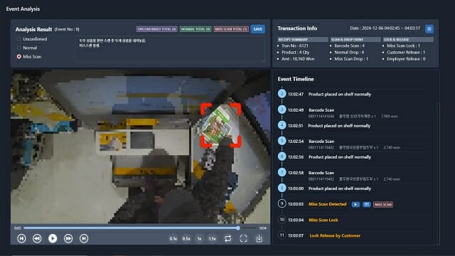 스파로스 스캔케어를 활용한 손실방지 기능 작동 사례.