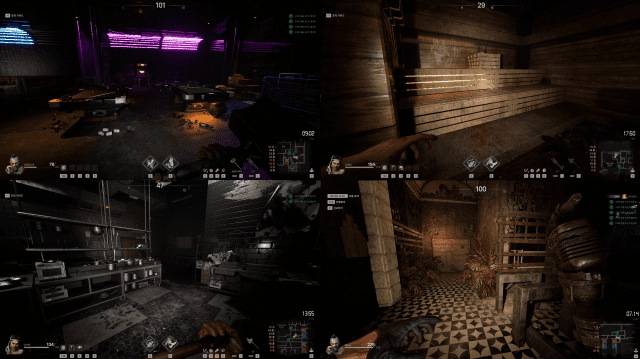 층마다 분위기가 다르며, 같은 층에서도 다양한 콘셉트를 보여준다. (사진=미드나잇 워커스 게임화면 캡처)