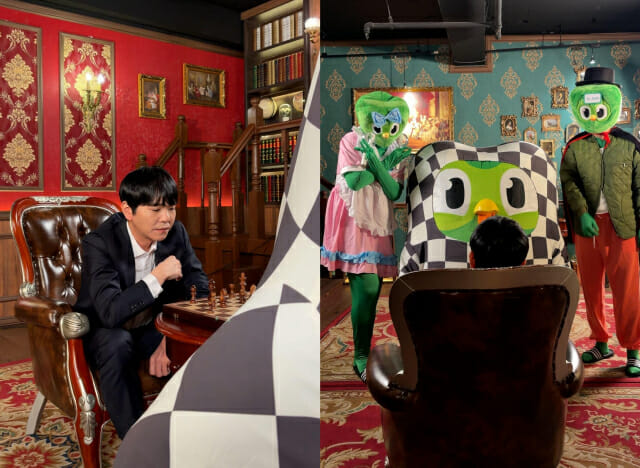 듀오링고 체스가 이세돌과 콜라보한 영상을 공개했다. (사진=듀오링고)