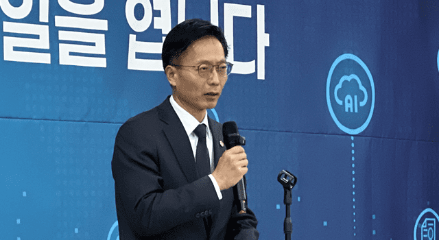 김용선 지식재산처장이 25일 서울 서초구 대한변리사회관에서 열린 제44대 회장 취임식에서 축사를 하고 있다. (사진=지디넷코리아)