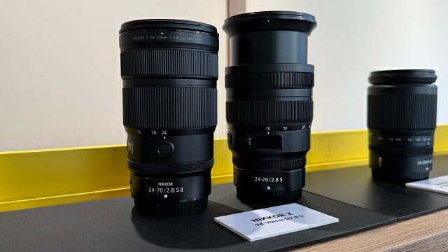 니코르 Z 24-70mm f/2.8 S Ⅱ(왼쪽), 24-70mm f/2.8 S(오른쪽). (사진=지디넷코리아)